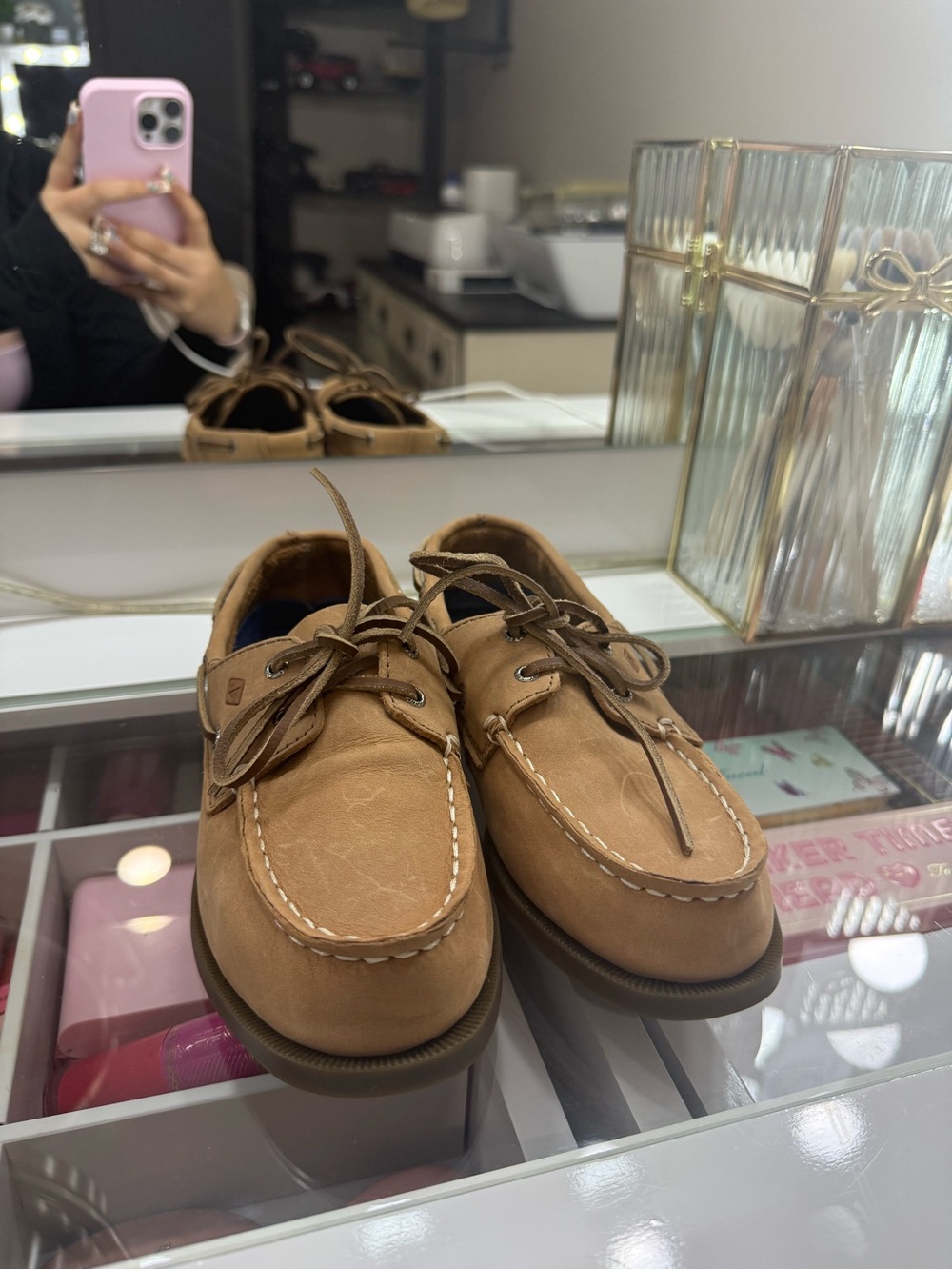 Sperry Tan/Brown Kids Boat Shoes